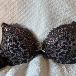 Black + Nude lace Dream Angels push up bra VS 32C